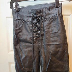 Showpo Women's Black Faux Leather Pants